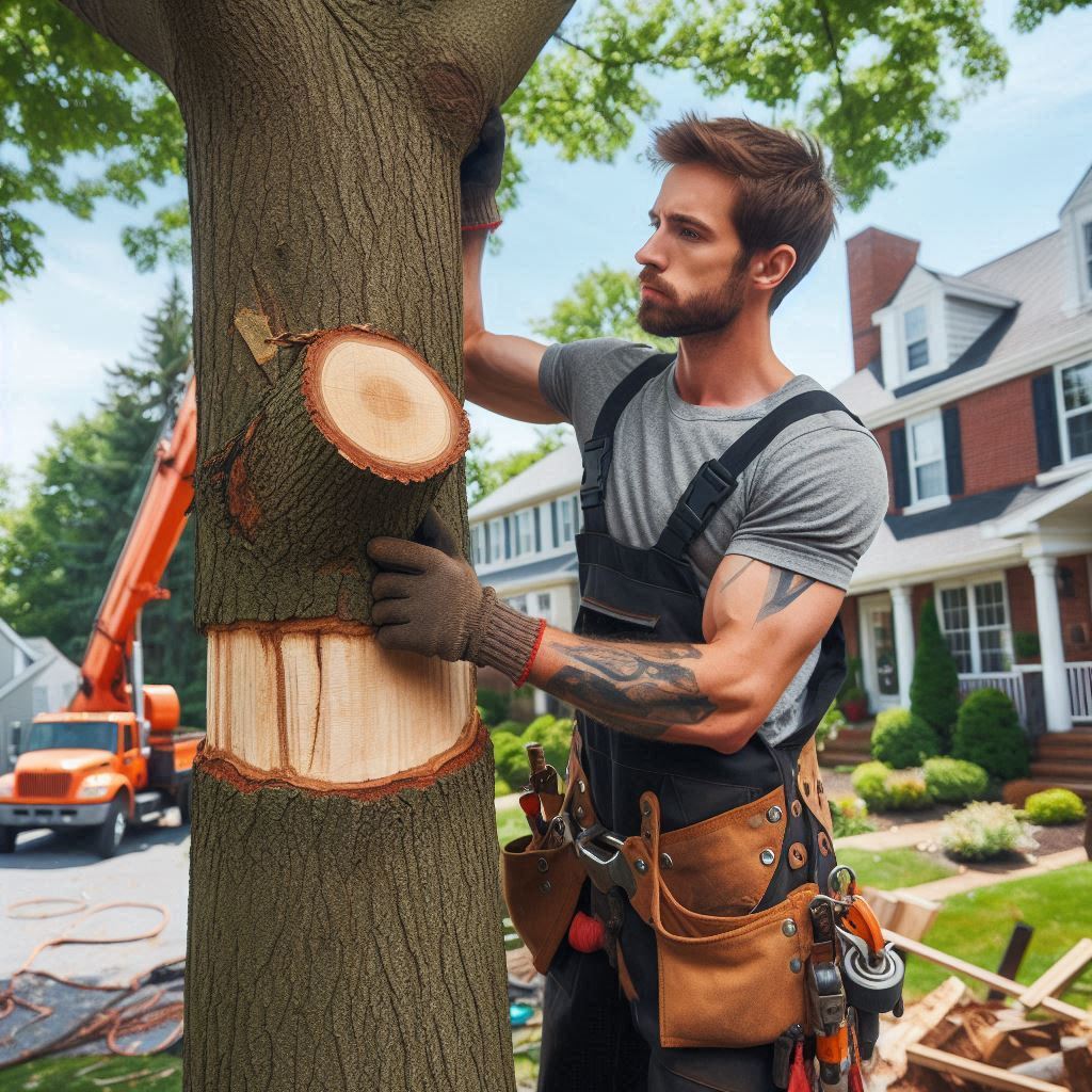 Florida Homeowner's Guide to Tree Maintenance Blog Article - Arborist performing maintenance on a tree in a Florida home's yard